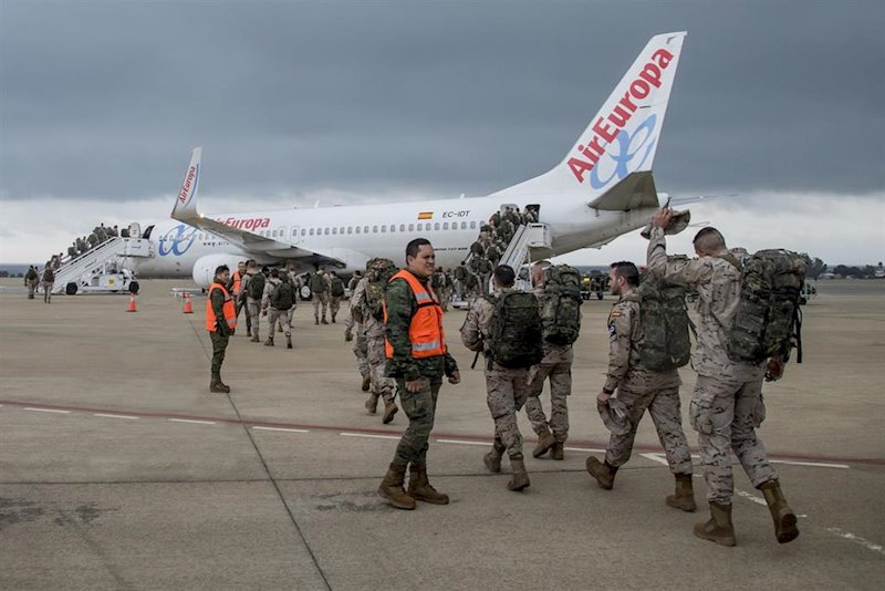 ep una rotacion de la brileg parte a irak desde el aeropuerto de almeria