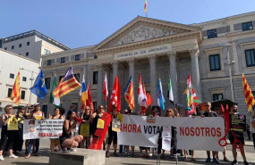 ep concentracion del sector de la imagen personal ante el congreso de los diputados para pedir la