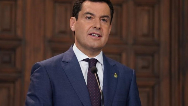ep el presidente de la junta de andalucia juanma moreno en una comparecencia desde el palacio de san