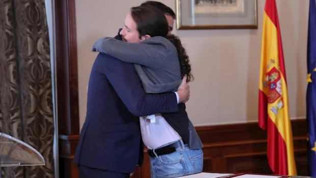 ep el presidente del gobierno en funciones pedro sanchez y el lider de podemos pablo iglesias se