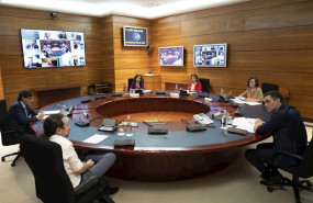 ep el presidente del gobierno pedro sanchez 1r el vicepresidente pablo iglesias 2i el ministro de