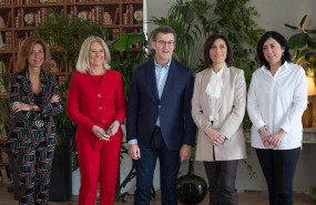 ep el presidente del ppdeg alberto nunez feijoo posa junto a las cabezas de lista del pp para las