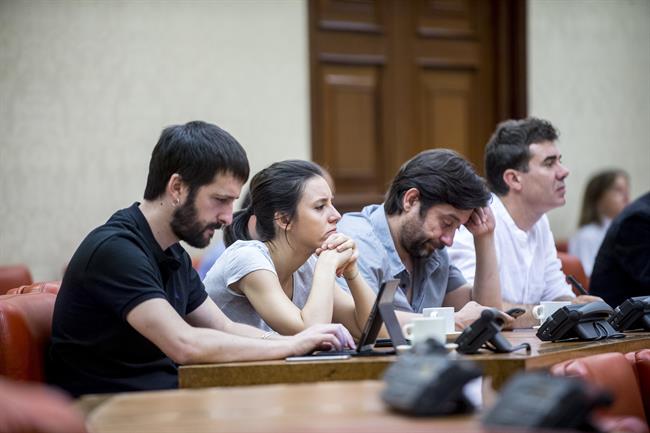 Juanma del Olmo, Irene Montero, Rafael Mayoral, dirigentes de Podemos | DANI GAGO/PODEMOS ep juanmaolmo irene montero rafael mayoral dirigentespodemos