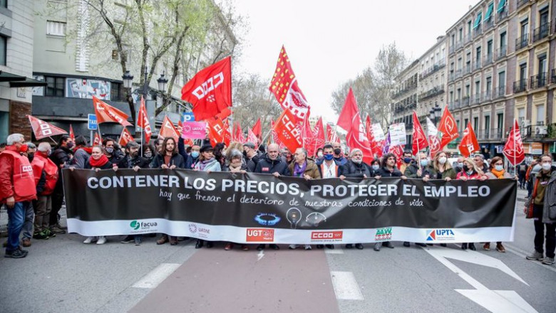 ep manifestacion en madrid convocada por ccoo ugt upta uatae facua y ceav para frenar los precios