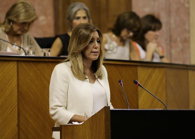 Susana Díaz en su intervención inicial en el Debate de la Comunidad | EUROPA PRESS/PARLAMENTO ANDALUZ/Archivo ep susana diazsu intervencion inicialdebatela comunidad