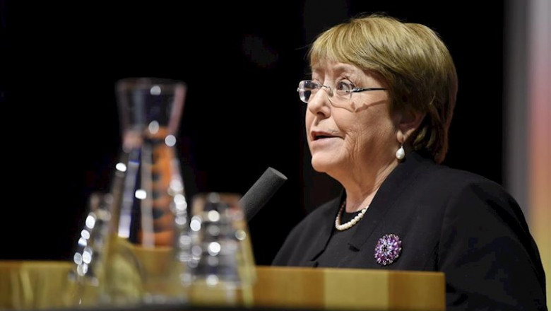 06 February 2020, Finland, Espoo: United Nations High Commissioner for Human Rights Michelle Bachelet speaks speaks during the Hanalys seminar on foreign and security policy of Finland, Sweden and Norway in the multilateral cooperation. Photo: Antti Aimo- | Antti Aimo-Koivisto/Lehtikuva/dp / DPA - Archivo ep 06 february 2020 finland espoo united nations high commissioner for human rights michelle