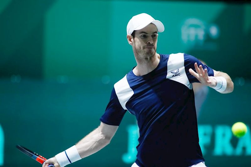ep andy murray durante un partido en las finales de la copa davis de 2019