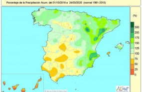 ep distribucion de las lluvias acumuladas en espana desde el 1 de octubre de 2019 hasta el 24 de