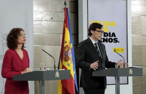 ep el ministro de sanidad salvador illa y la portavoz del gobierno maria jesus montero durante la