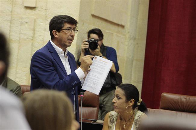 El líder andaluz de Cs, Juan Marín, en el Parlamento | CIUDADANOS ALMERÍA/Archivo ep lider andaluzcs juan marin enparlamento