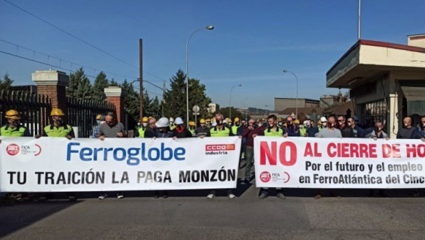 ep movilizaciones en la fabrica de ferroglobe en monzon
