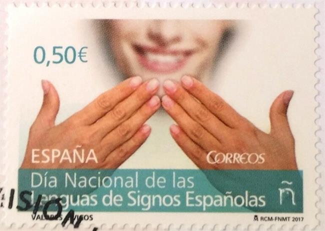 Sello de Correos por el Día de las Lenguas de Signos Españolas | EUROPA PRESS ep sellocorreosdialas lenguassignos espanolas