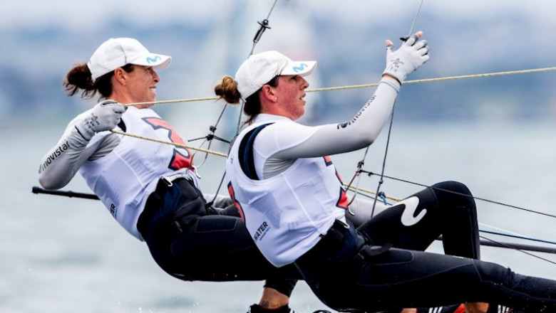 ep tamara echegoyen y paula barcelo durante una regata ep tamara echegoyen y paula barcelo durante una regata
