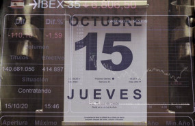 ep valores del ibex en el palacio de la bolsa de madrid espana a 15 de octubre de 2020