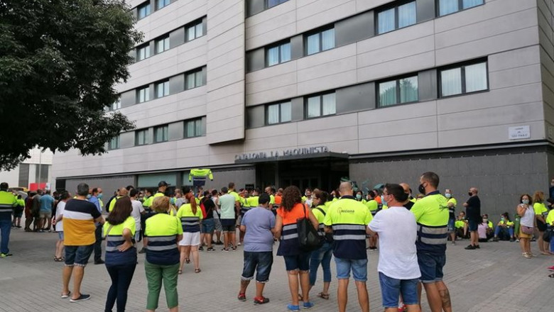 Concentración de trabajadores de Acciona. | EUROPA PRESS ep concentracion de trabajadores de acciona