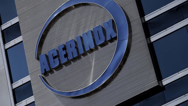 ep detalle del logo de acerinox en el edificio de su sede en madrid espana a 19 de julio de 2020