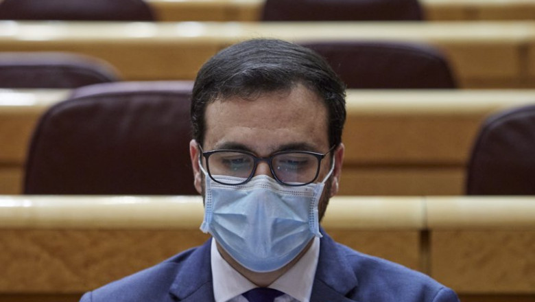 El ministro de Consumo, Alberto Garzón durante una sesión de control al Gobierno. | EUROPA PRESS/J. Hellín. POOL - Europa Press ep el ministro de consumo alberto garzon durante una sesion de control al gobierno en el senado en