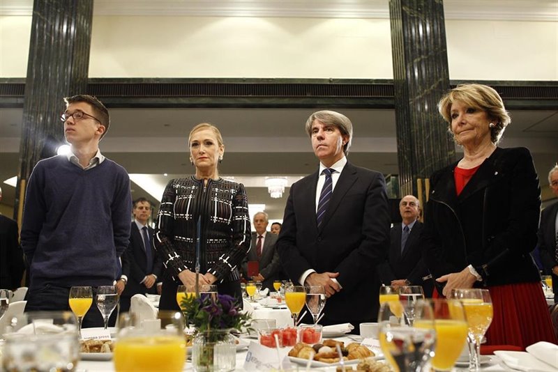 ep inigo errejon esperanza aguirre y cristina cifuentes en los desayunos de europa press