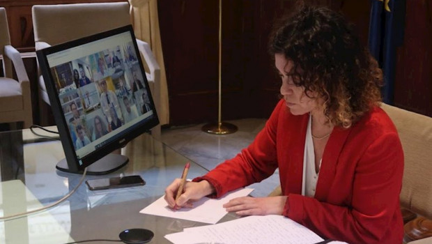 ep la consellera de hacienda y relaciones exteriores rosario sanchez en la reunion telematica