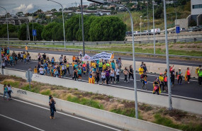 ep las columnas procedentes de tarragona y tarrega que forman parte de las marchas por la libertad