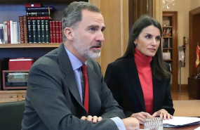 ep los reyes don felipe y dona leitizia en la reunion telematica con representantes de camara de