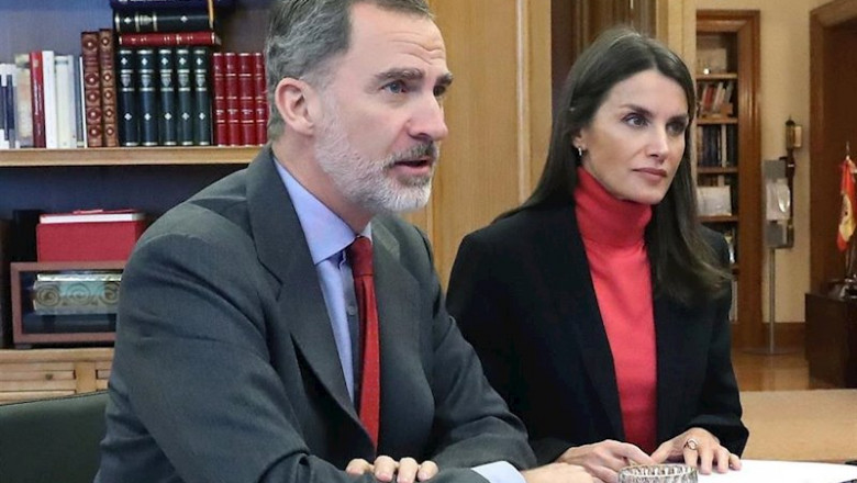Los Reyes, Don Felipe y Doña Leitizia, en la reunión telemática con representantes de Cámara de Comercio | ZARZUELA ep los reyes don felipe y dona leitizia en la reunion telematica con representantes de camara de