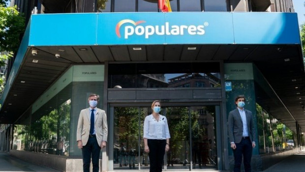 ep los vicesecretarios del pp antonio gonzalez terol ana beltran y pablo montesinos guardan un