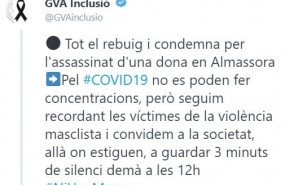 ep la generalitat condena el asesinato machista de almassora y llama a guardar tres minutos de