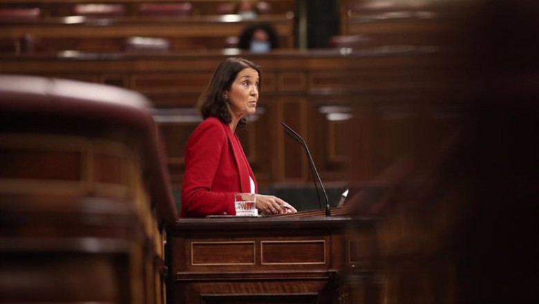 ep la ministra de turismo reyes maroto interviene durante una sesion plenaria en el congreso de los ep la ministra de turismo reyes maroto interviene durante una sesion plenaria en el congreso de los