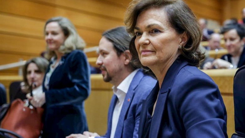 La vicepresidenta primera del Gobierno, Carmen Calvo, en el Senado | Ricardo Rubio - Europa Press - Archivo ep la vicepresidenta primera del gobierno carmen calvo en el senado