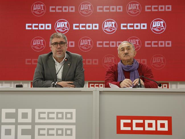 ep reunionlos secretarios generalesccoo y ugt unai sordopepe alvarez