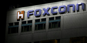 le logo de foxconn sur un batiment a taipei taiwan 