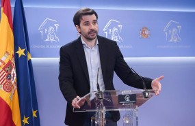 ep el portavoz de podemos en el congreso javier sanchez serna durante una rueda de prensa en el