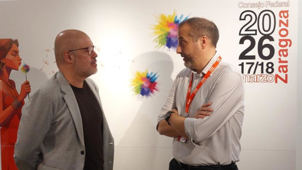 ep el secretario general de ccoo aragon unai sordo y el secretario general de ccoo servicios ramon