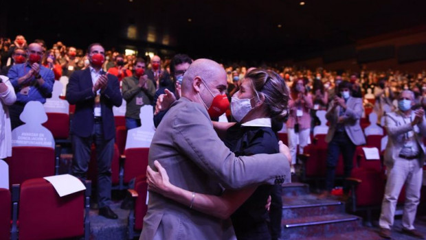 ep el secretario general de ccoo unai sordo junto a la vicepresidenta segunda y ministra de trabajo