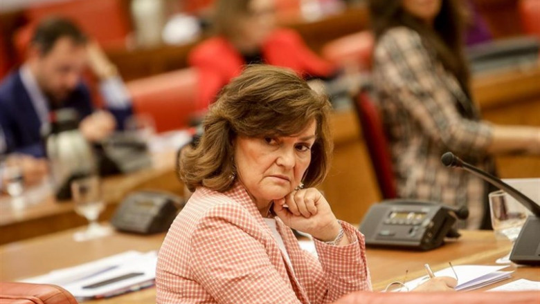 La vicepresidenta del Gobierno, ministra de la Presidencia, Relaciones con las Cortes e Igualdad, Carmen Calvo, durante la treunión de la Diputación Permanente en el Congreso de los Diputados. | Ricardo Rubio - Europa Press - Archivo ep la vicepresidentagobierno ministrala presidencia relacioneslas cortes e igualdad carmen calvo durantetreunionla diputacion permanentecongresolos diputados