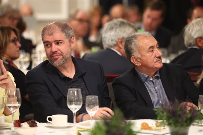Unai Sordo y Pepe Álvarez en el desayuno Informativo de Europa Press con Sánchez | EUROPA PRESS ep unai sordopepe alvarezdesayuno informativoeuropa presssanchez