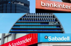 ep archivo   logos de caixabank bankinter bbva santander y sabadell