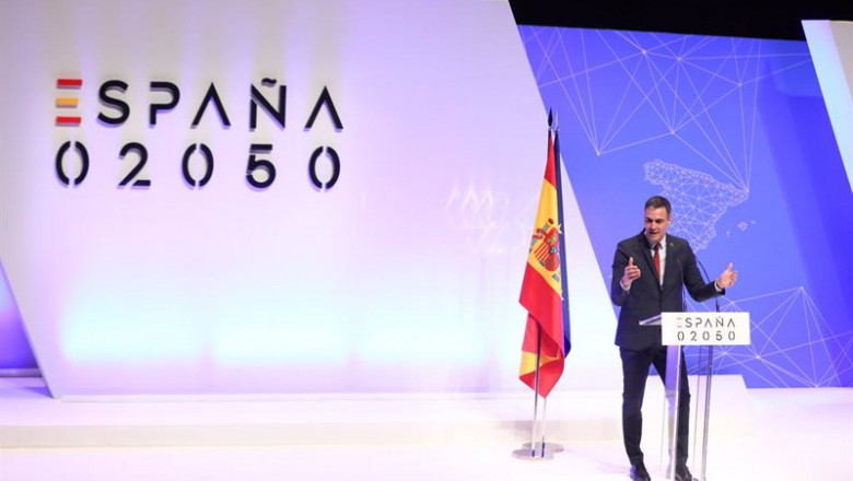 El presidente del Gobierno, Pedro Sánchez, interviene en la presentación del proyecto España 2050, | EUROPA PRESS/M.FERNÁNDEZ. POOL - Europa Press ep el presidente del gobierno pedro sanchez interviene en la presentacion del proyecto espana 2050