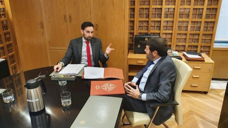 El Secretario de Estado de Seguridad, Rafael Pérez, y el teniente de alcalde de Prevención y Seguridad de Barcelona, Albert Batlle, se han reunido este martes en Madrid. | EUROPA PRESS ep el secretario de estado de seguridad rafael perez y el teniente de alcalde de prevencion y