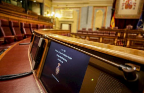 ep escano vacio del secretario general de vox javier ortega smith tras haber dado positivo en