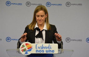 ep la secretaria general del pp vasco amaya fernandez en una rueda de prensa en bilbao