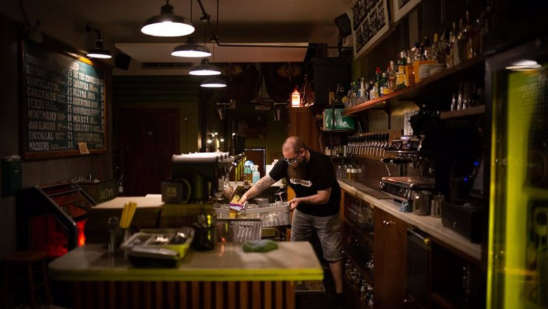 ep archivo   un camarero en el interior de un bar de barcelona