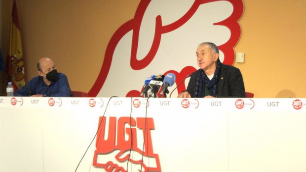 ep daniel alastuey y pepe alvarez en la rueda de prensa este lunes en zaragoza