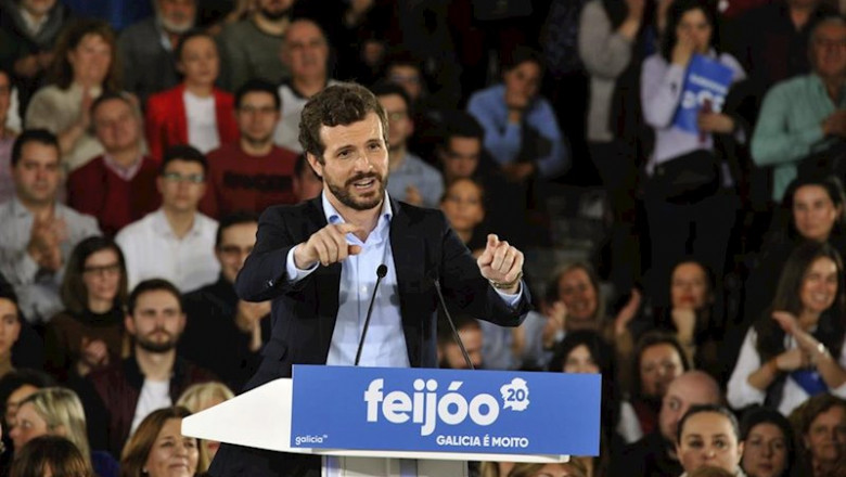 El presidente del PP, Pablo Casado, interviene en un acto de celebración de los 11 años de presidencia en Galicia de Alberto Núñez-Feijóo, en Orense (Galicia) a 1 de marzo de 2020. | Rosa Veiga - Europa Press ep el presidente del pp pablo casado interviene en un acto de celebracion de los 11 anos de