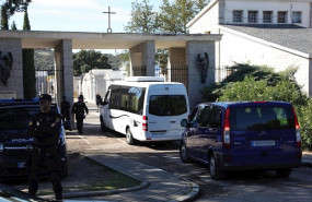 ep entrada al cementerio de el pardo-mingorrubio de vehiculos de la comitiva y familiares para la