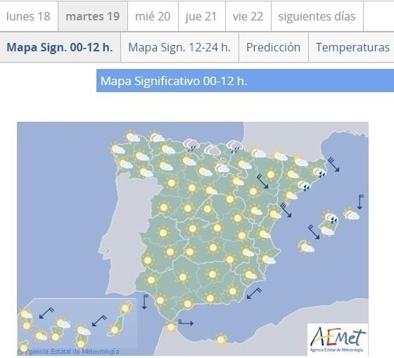 Mapa del tiempo en España | AEMET ep mapatiempoespana