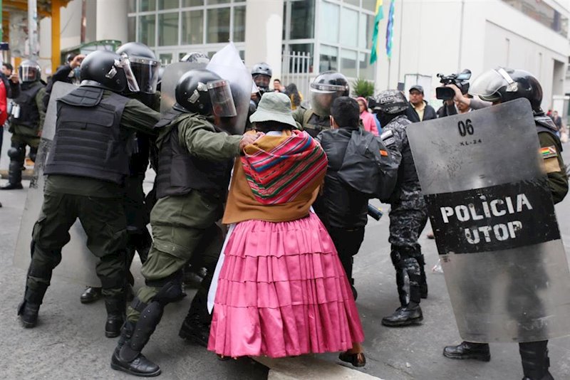 ep protestas en bolivia imagen de archivo