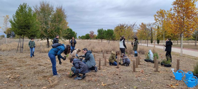 Trabajadores y familaires de Aedas Homes plantando árboles como parte de su iniciativa 'Promociones saludables y sostenibles'. | AEDAS HOMES ep trabajadores y familaires de aedas homes plantando arboles como parte de su iniciativa