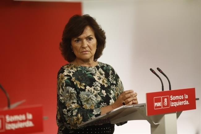 Carmen Calvo en rueda de prensa en la sede del PSOE | EUROPA PRESS ep carmen calvoruedaprensala sedepsoe